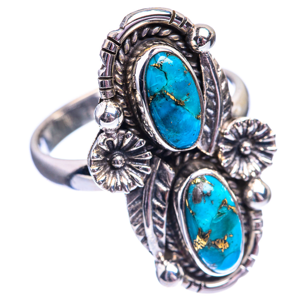 Blue Copper Composite Turquoise Ring Size 9.25 (925 Sterling Silver) R142000