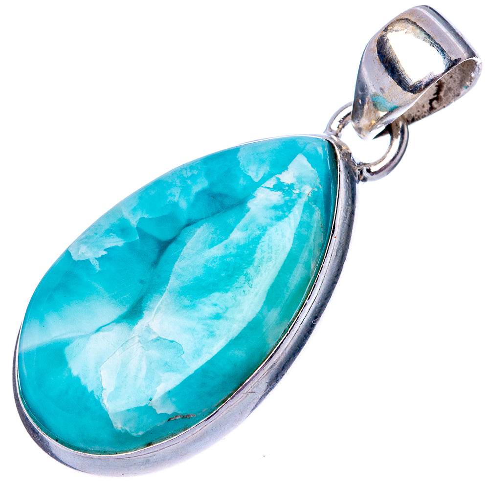 Larimar 925 Sterling Silver Pendant 1 3/8" (925 Sterling Silver) P42685