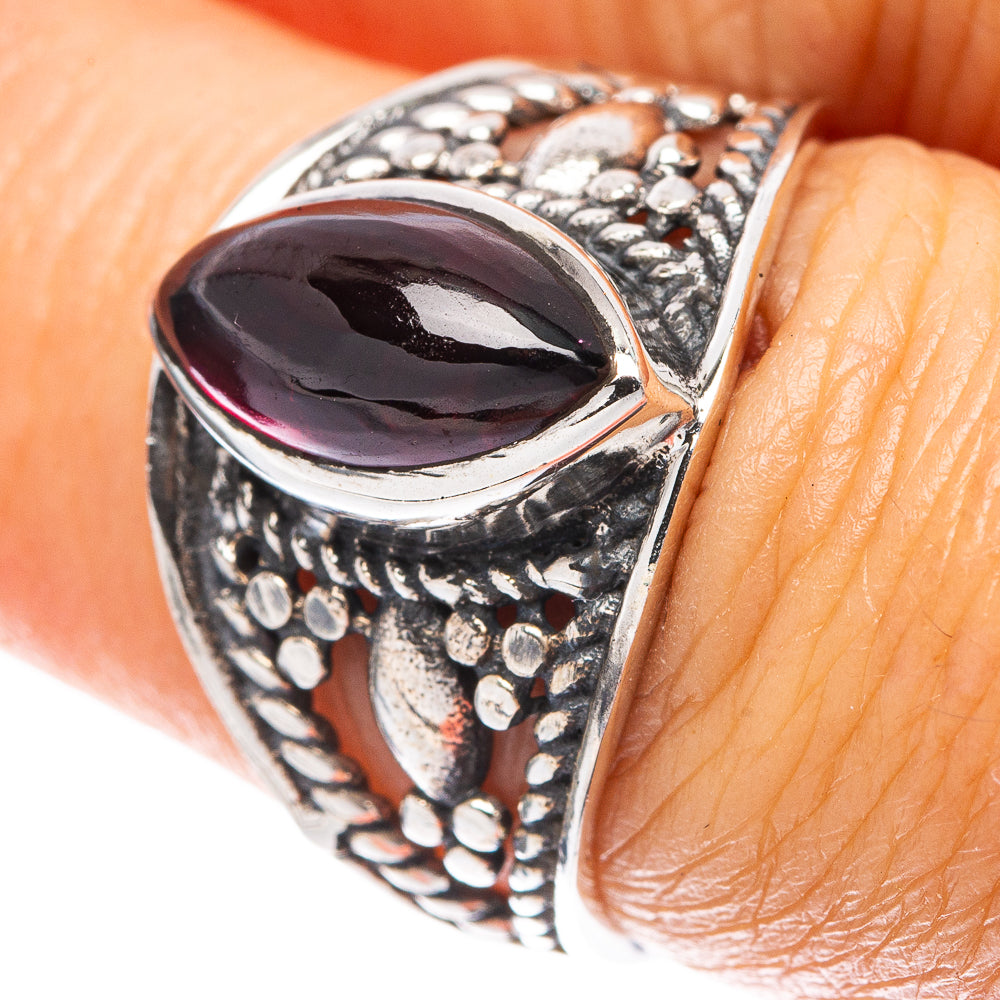 Garnet Dainty Ring Size 6.75 (925 Sterling Silver) R5950