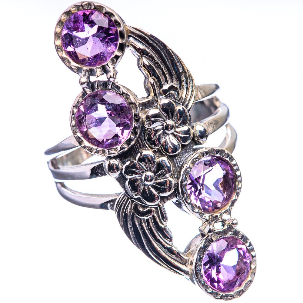 Faceted Amethyst Ring Size 7.75 (925 Sterling Silver) R142083