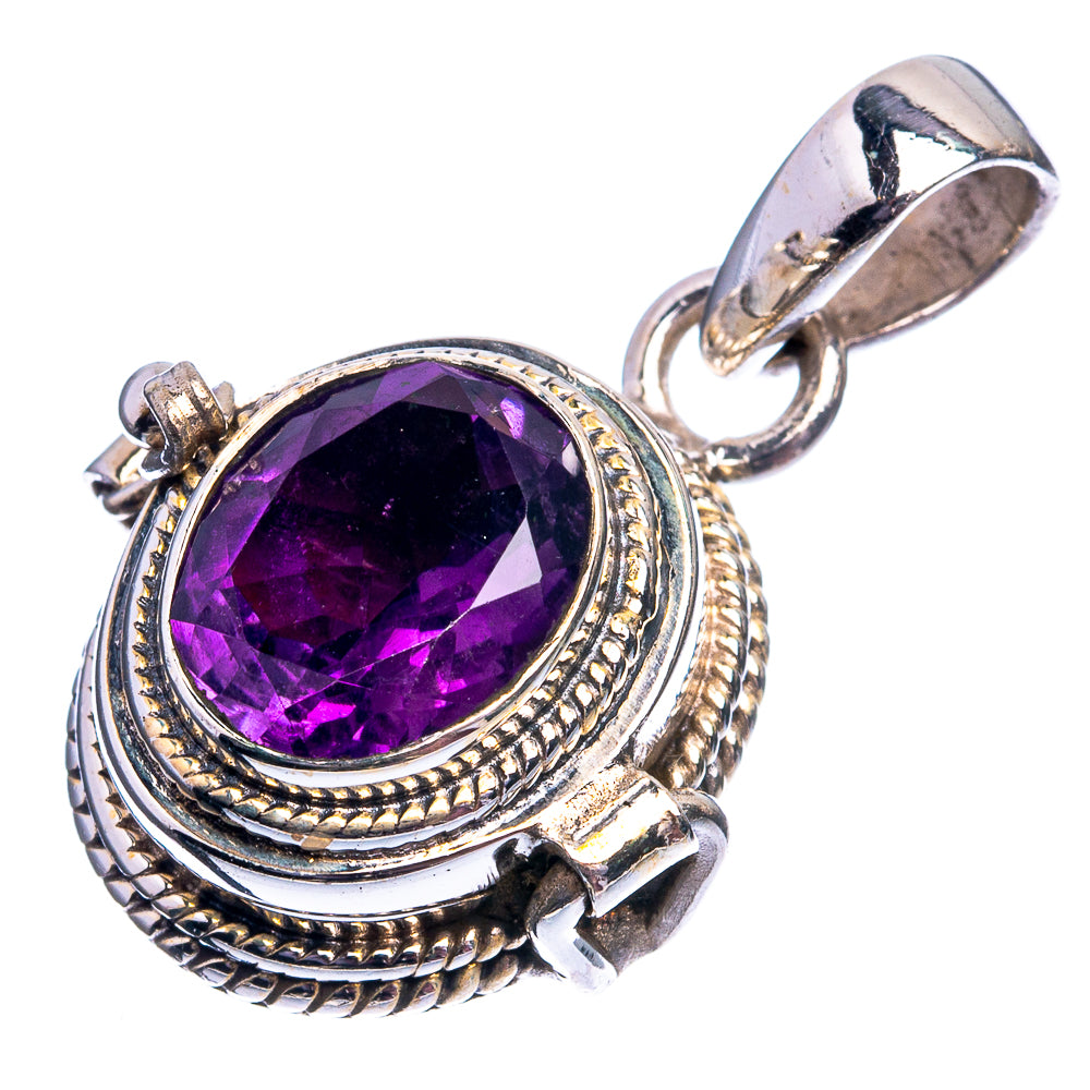 Poison Faceted Brazilian Amethyst Pendant 1 1/8" (925 Sterling Silver) P39020