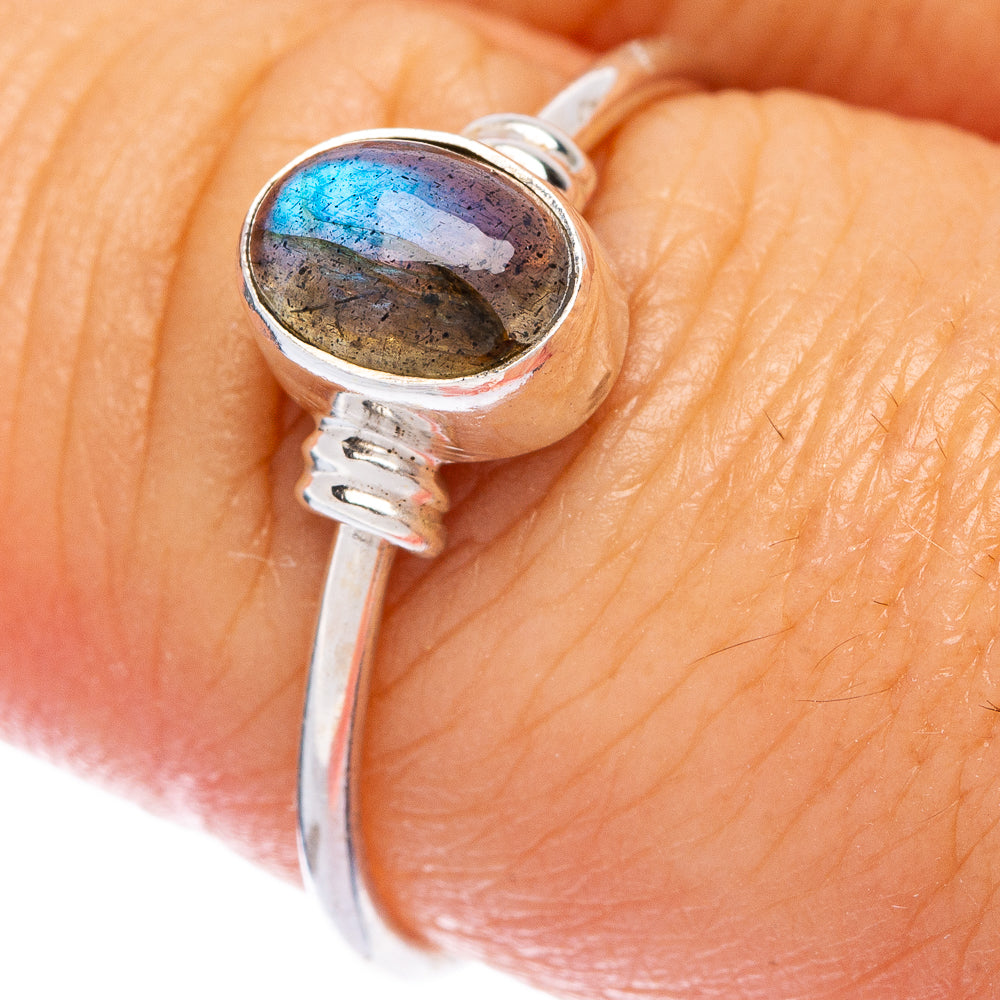 Labradorite Dainty Ring Size 7.75 (925 Sterling Silver) R145764