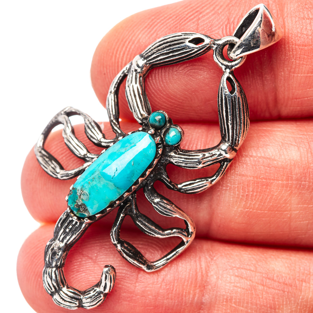 Mojave Turquoise Scorpion Pendant 1 3/4" (.925 Sterling Silver)