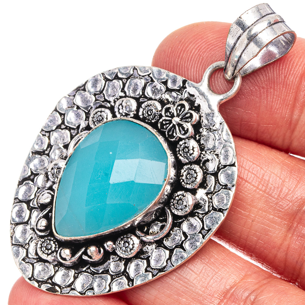 Chalcedony Pendant 2 1/8" (German Silver)