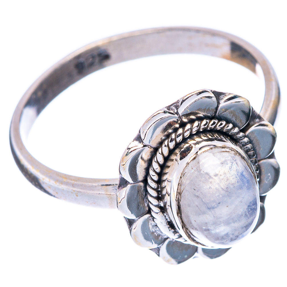 Rainbow Moonstone Dainty Ring Size 7.75 (925 Sterling Silver) R5733