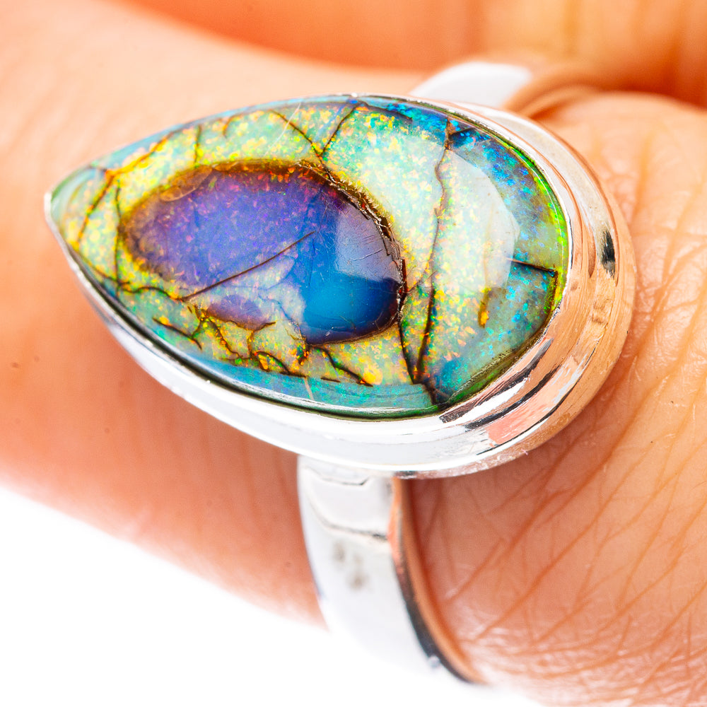 Rare Sterling Opal Ring Size 7.25 (925 Sterling Silver) R2193
