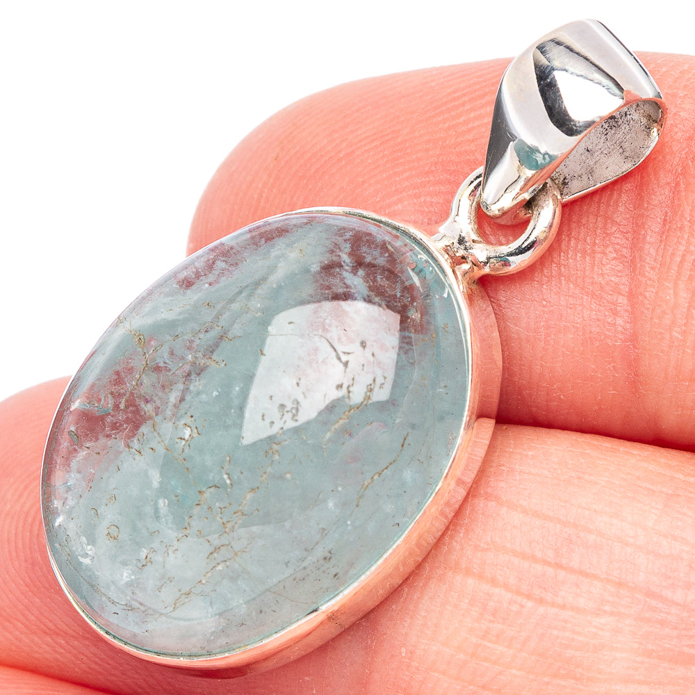 Aquamarine Pendant 1 1/4" (925 Sterling Silver) P44419
