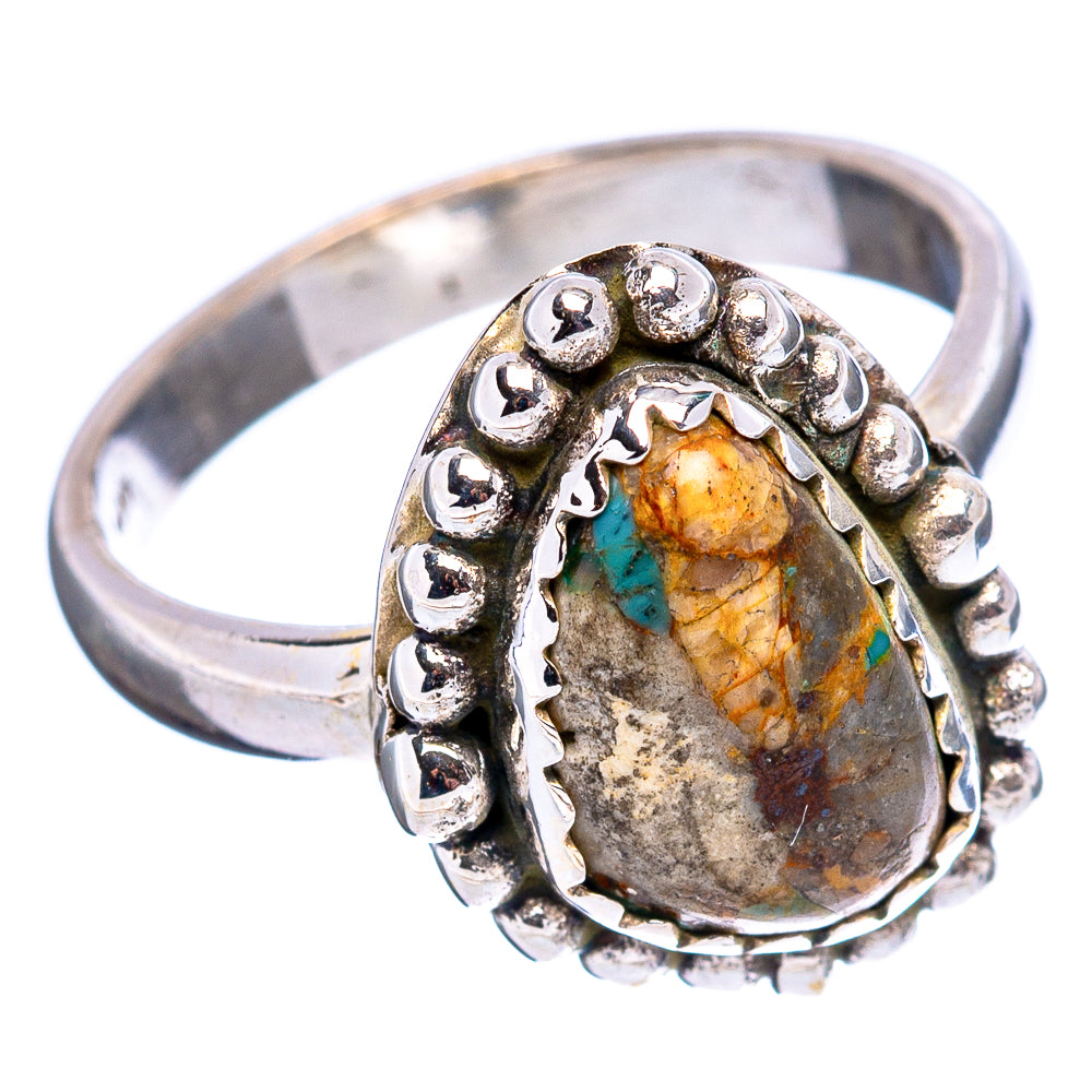 Sonoran Mountain Turquoise Native Style Ring Size 6 (.925 Sterling Silver)