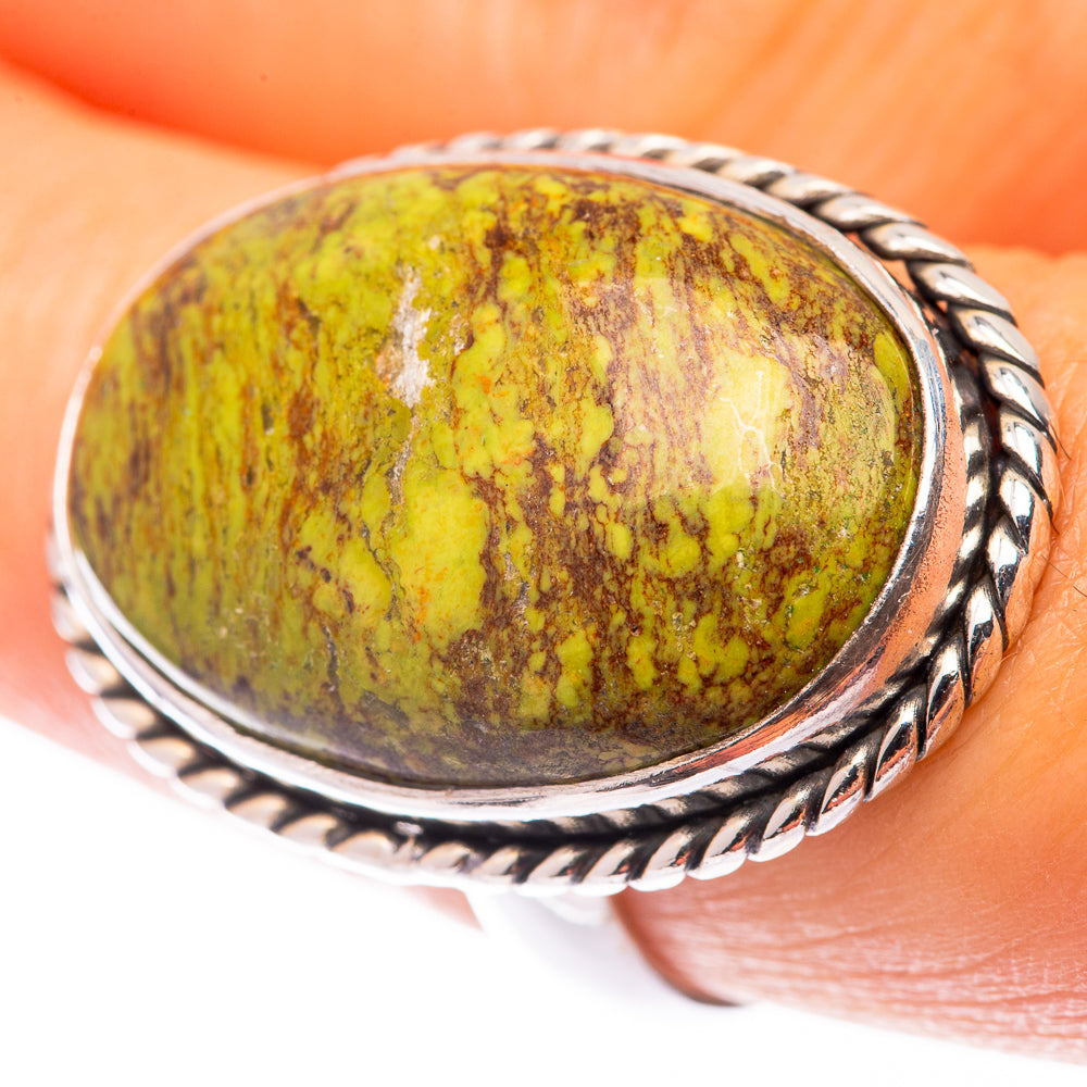 Large Gaspeite Ring Size 7.5 (925 Sterling Silver) R140998