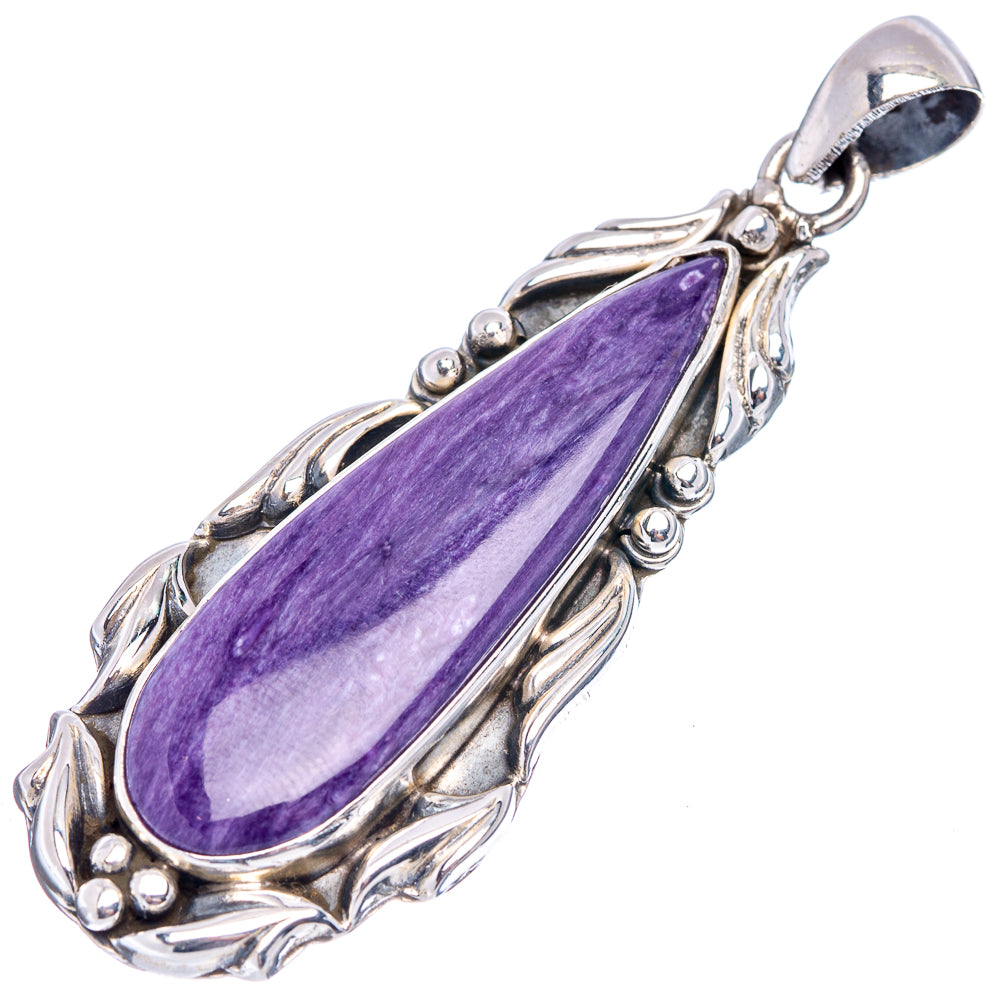 Premium Charoite Pendant 2 3/8" (.925 Sterling Silver)