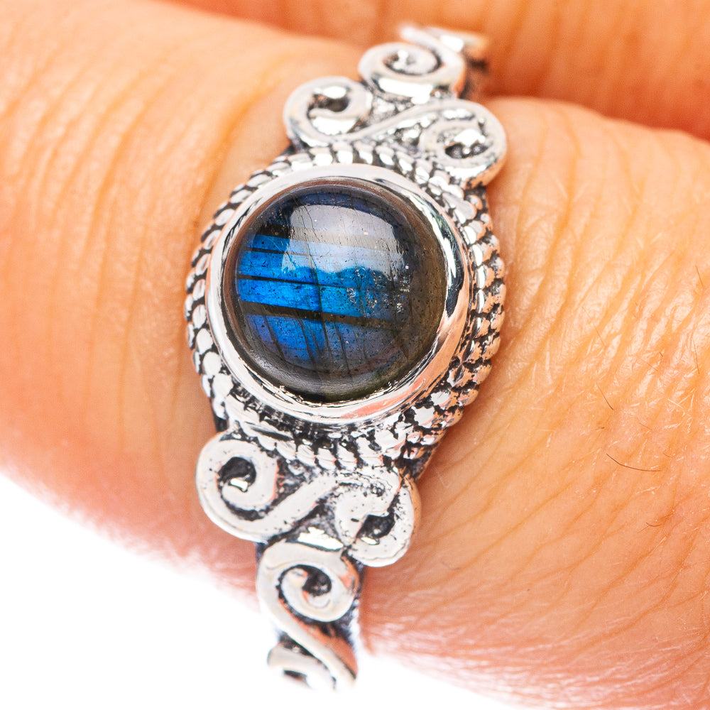 Labradorite Dainty Ring Size 7.75 (925 Sterling Silver) R5868