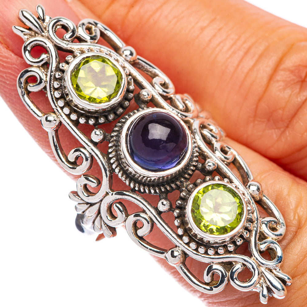 Large Tanzanite, Peridot Ring Size 8.5 (925 Sterling Silver) R144663