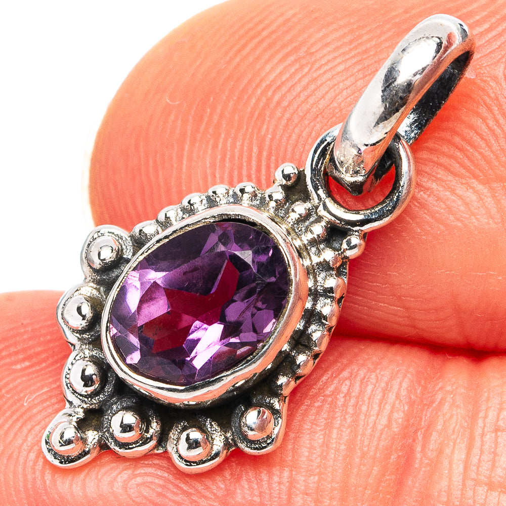 Amethyst Dainty Pendant 1" (.925 Sterling Silver)