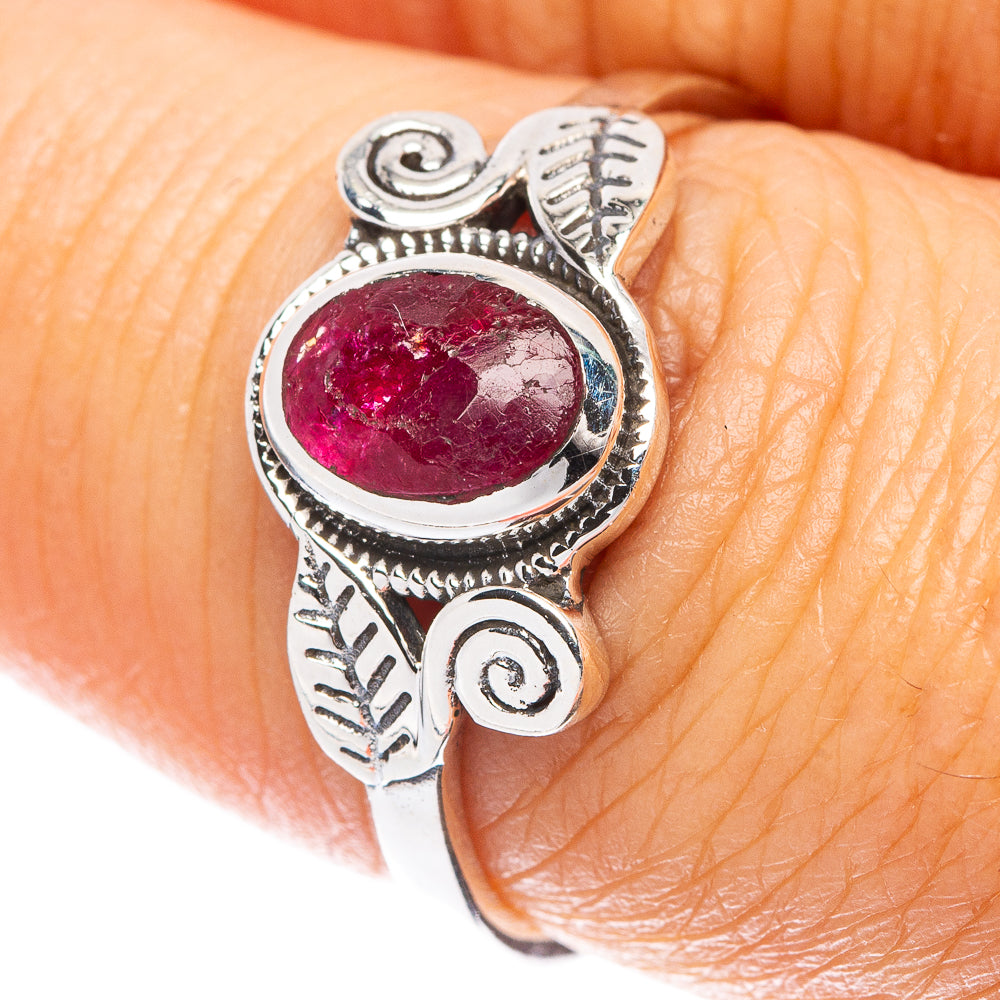 Red Sillimnate Leaf 925 Sterling Silver Ring Size 7.75 (925 Sterling Silver) R5331