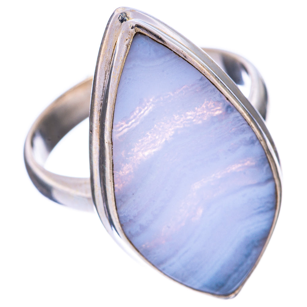 Blue Lace Agate Ring Size 8 (925 Sterling Silver) R1672
