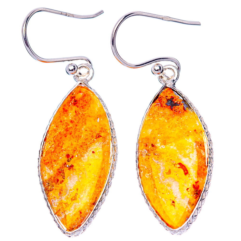 Bumble Bee Jasper Earrings 1 5/8" (925 Sterling Silver) E1482