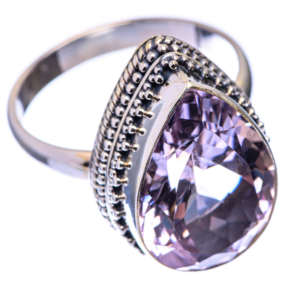 Faceted Pink Amethyst Ring Size 10.75 (925 Sterling Silver) R141142