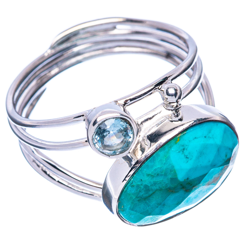 Premium Chrysocolla, Blue Topaz 925 Sterling Silver Ring Size 7.75 (925 Sterling Silver) R2668