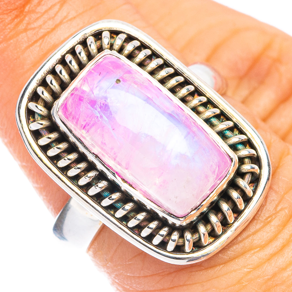Pink Moonstone Ring Size 6 (925 Sterling Silver) R7805