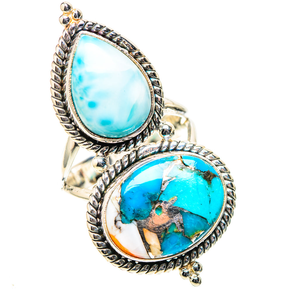 Large Blue Copper Composite Turquoise, Larimar Ring Size 7 (925 Sterling Silver) RING138611