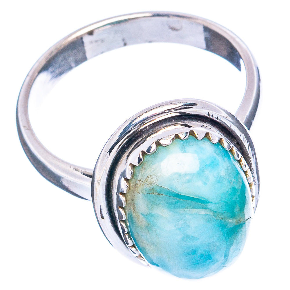 Rare Larimar Ring Size 6.75 (.925 Sterling Silver)