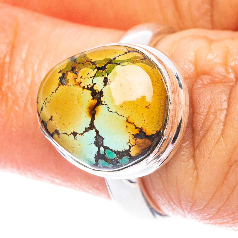 Rare Spiderweb Turquoise Ring Size 6 (925 Sterling Silver) R7496