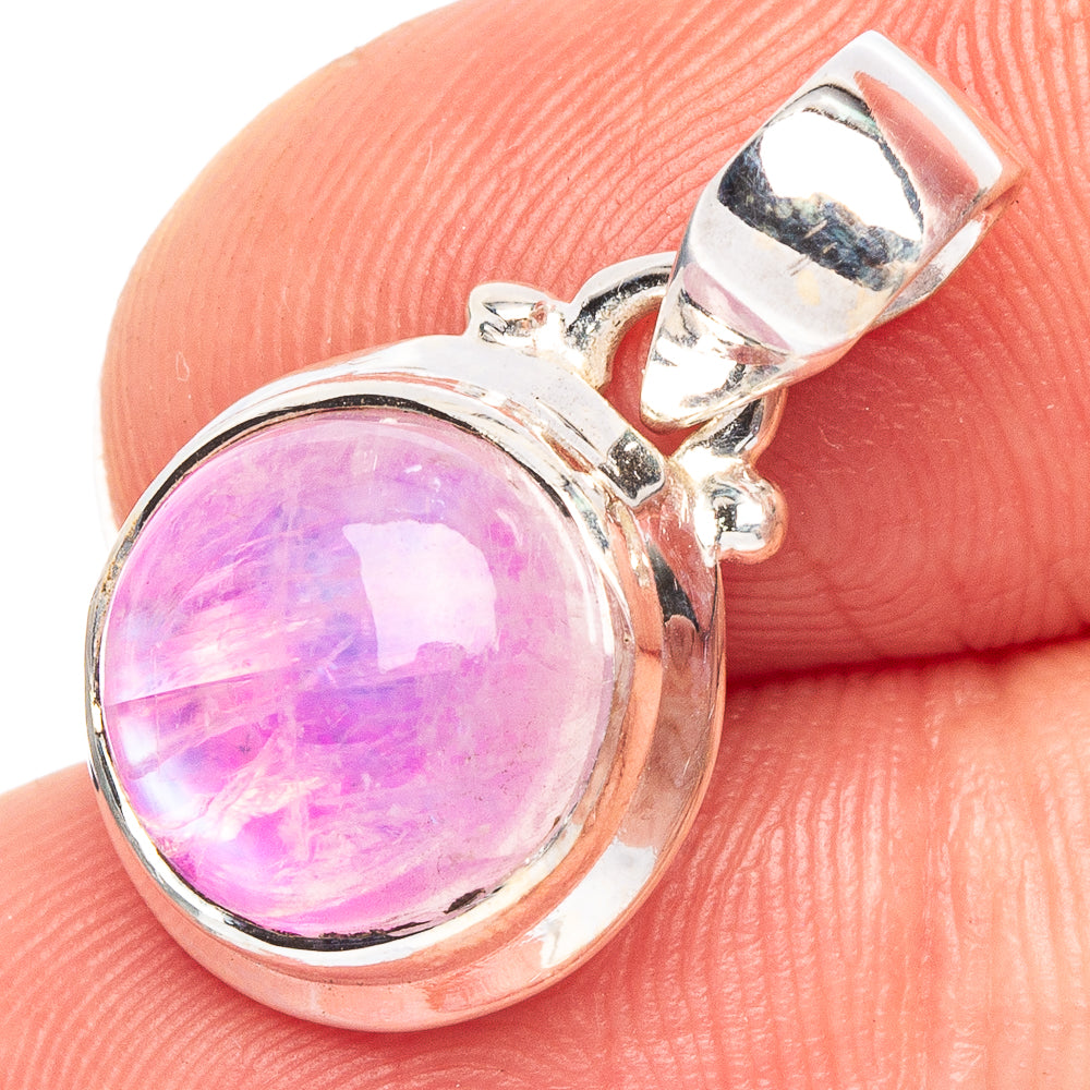 Pink Moonstone Pendant 7/8" (925 Sterling Silver) P44722