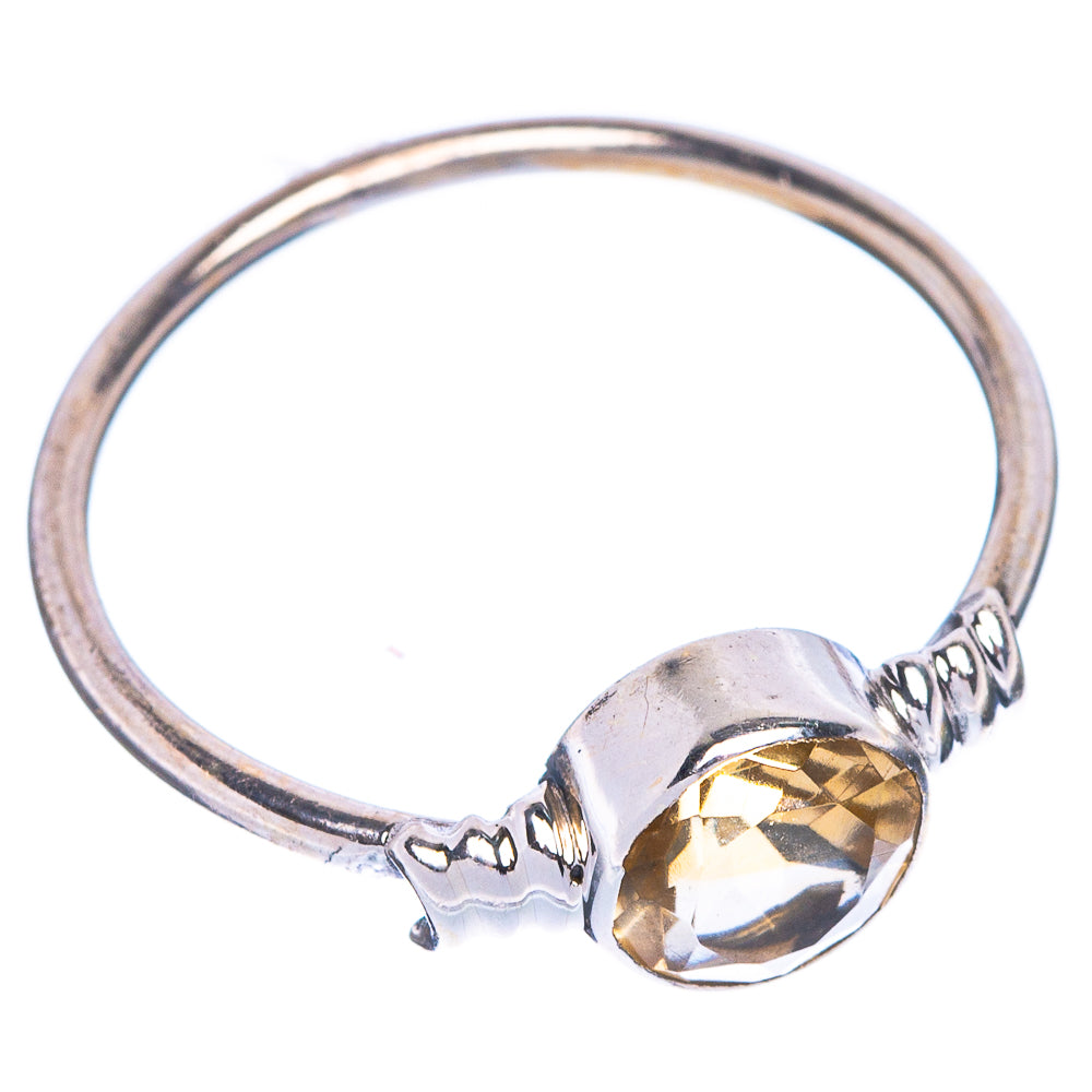 Faceted Citrine Dainty Ring Size 6 (925 Sterling Silver) R1089