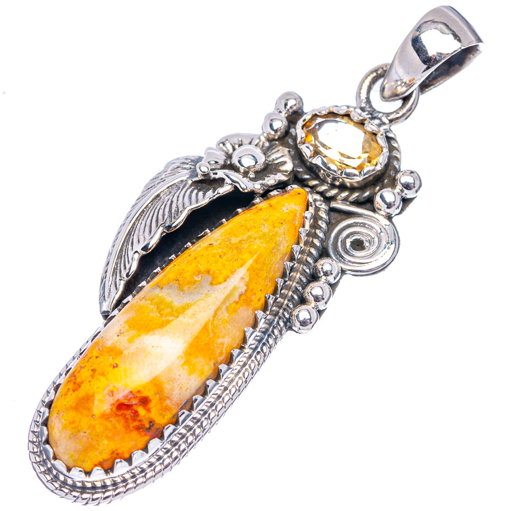 Premium Bumblebee Jasper Pendant 2 1/8" (.925 Sterling Silver)