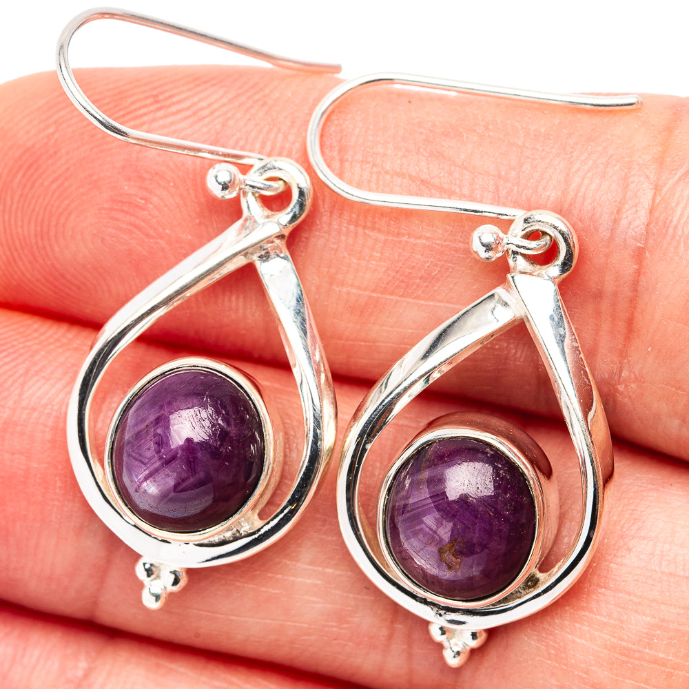 Premium Burmese Star Ruby Earrings 1 1/2" (.925 Sterling Silver)