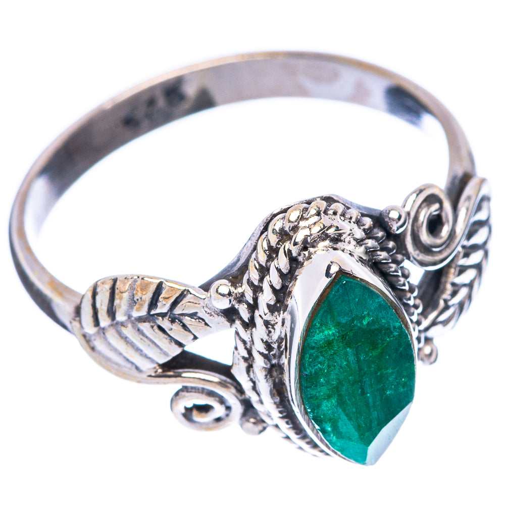 Green Sillimanite Leaf 925 Sterling Silver Ring Size 7.75 (925 Sterling Silver) R5347