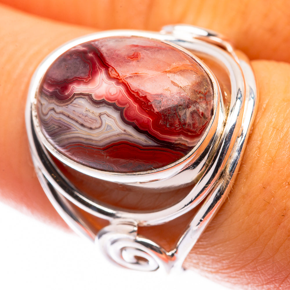 Crazy Lace Agate Ring Size 7 (925 Sterling Silver) R141112