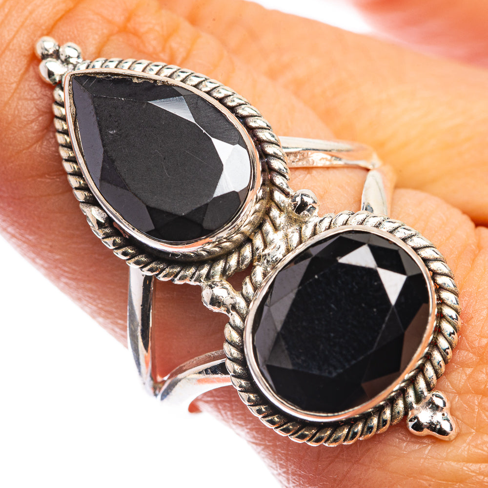 Large Black Onyx Ring Size 8.75 (925 Sterling Silver) RING143356