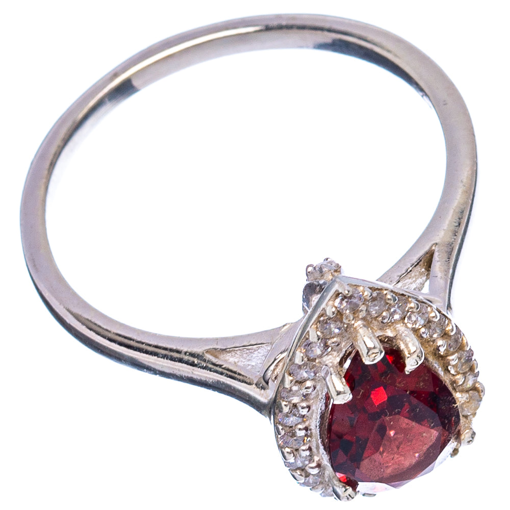 Garnet, Cubic Zirconia Ring Size 7 (.925 Sterling Silver)