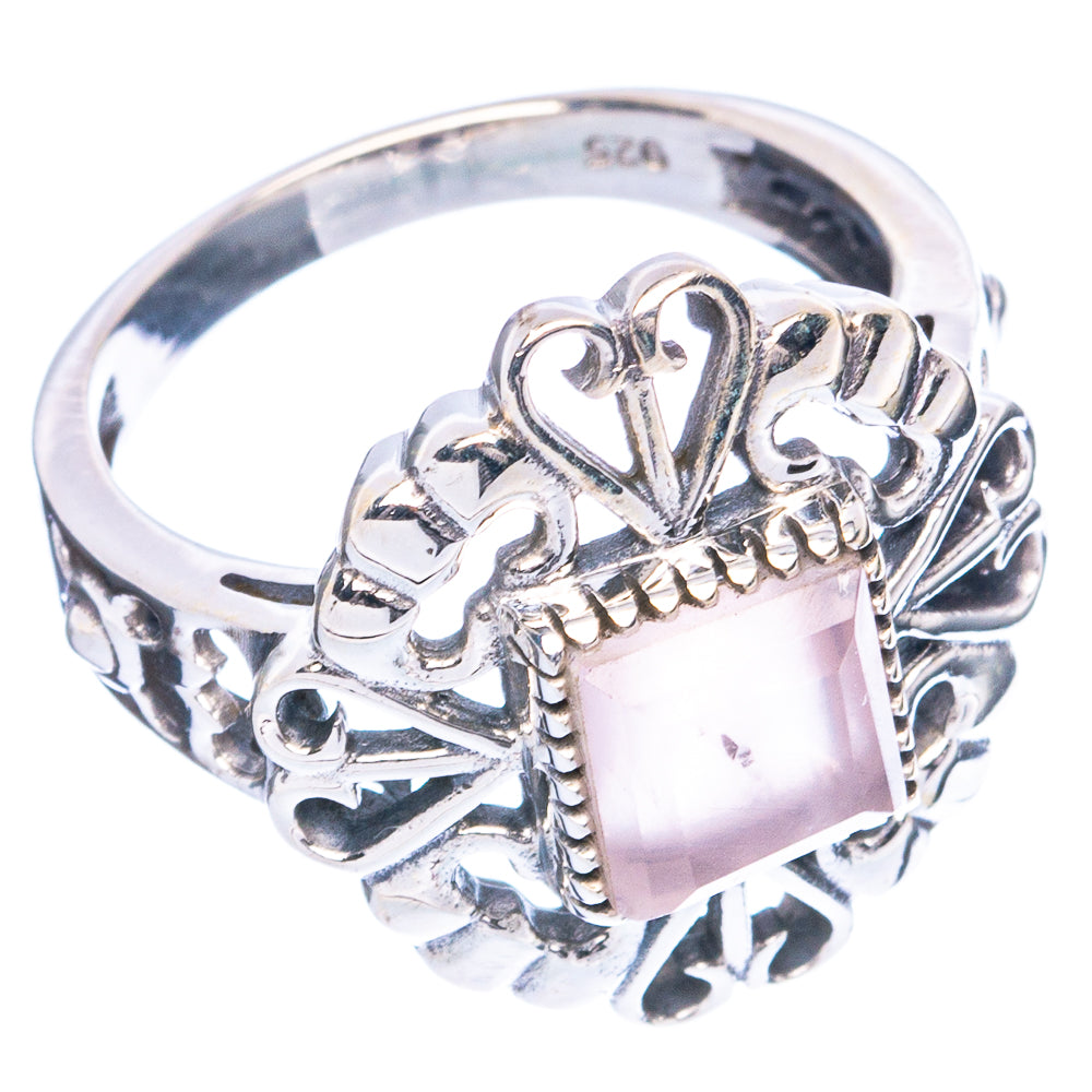 Rose Quartz Ring Size 8.25 (925 Sterling Silver) R4830