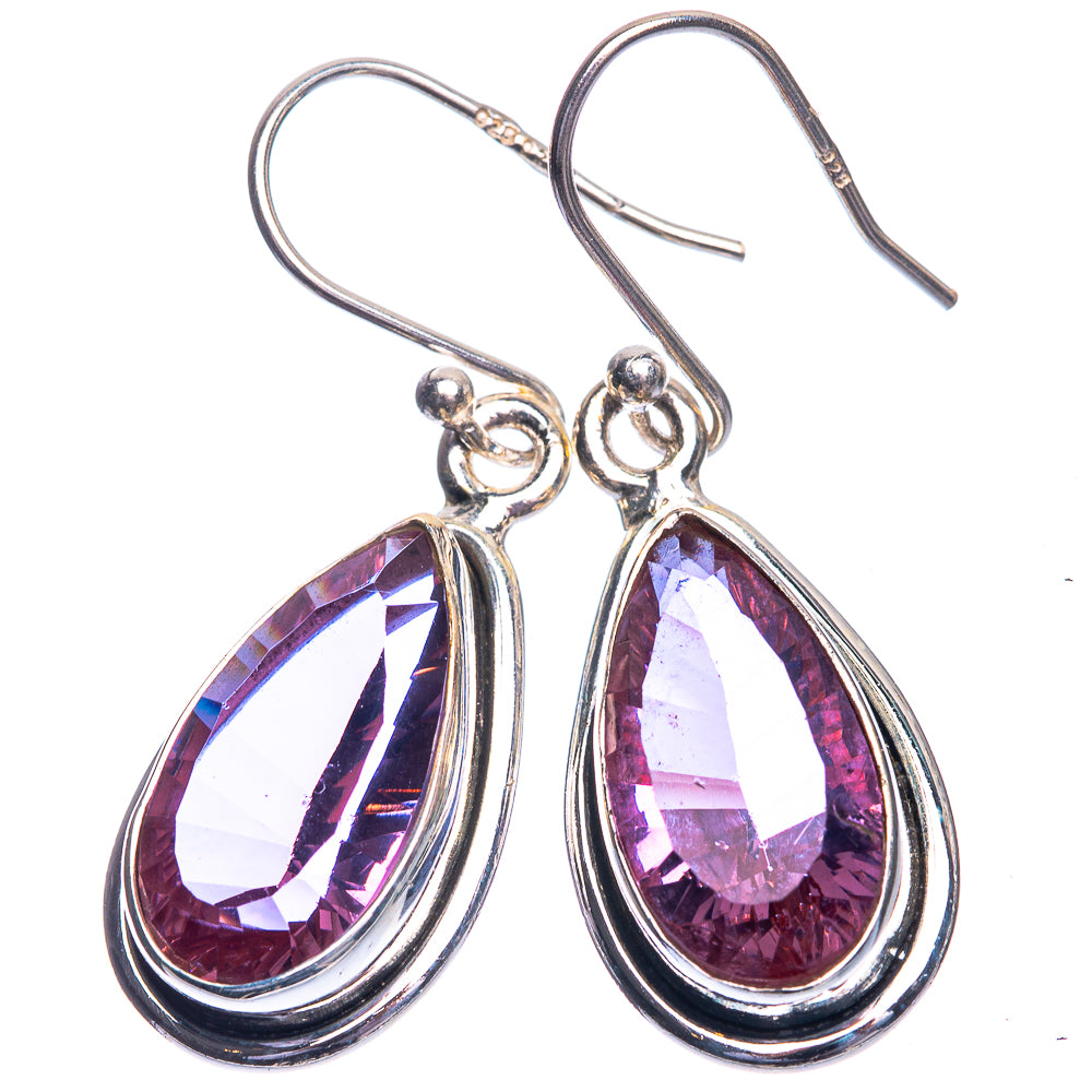 Faceted Color Change Alexandrite (Lab.) Earrings 1 1/2" (925 Sterling Silver) E432483