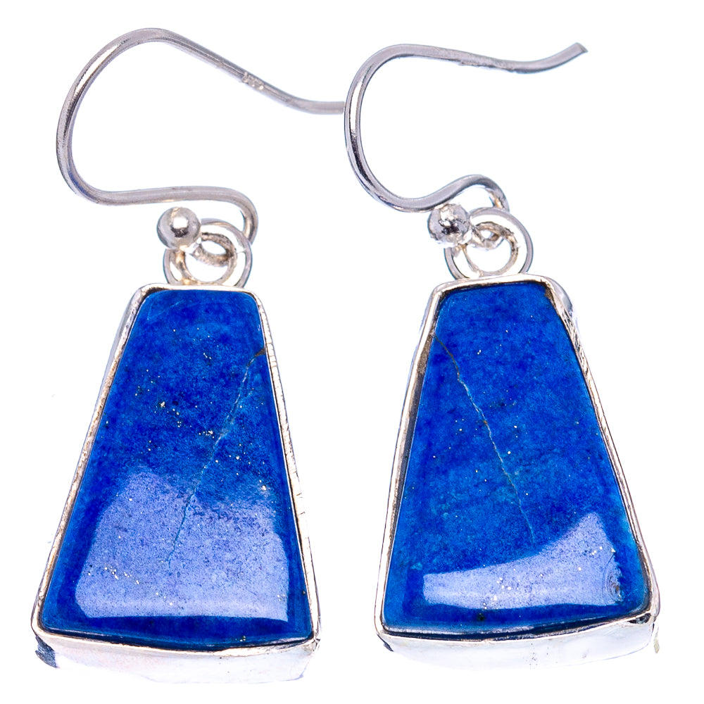 Lapis Lazuli Earrings 1 1/4" (.925 Sterling Silver)