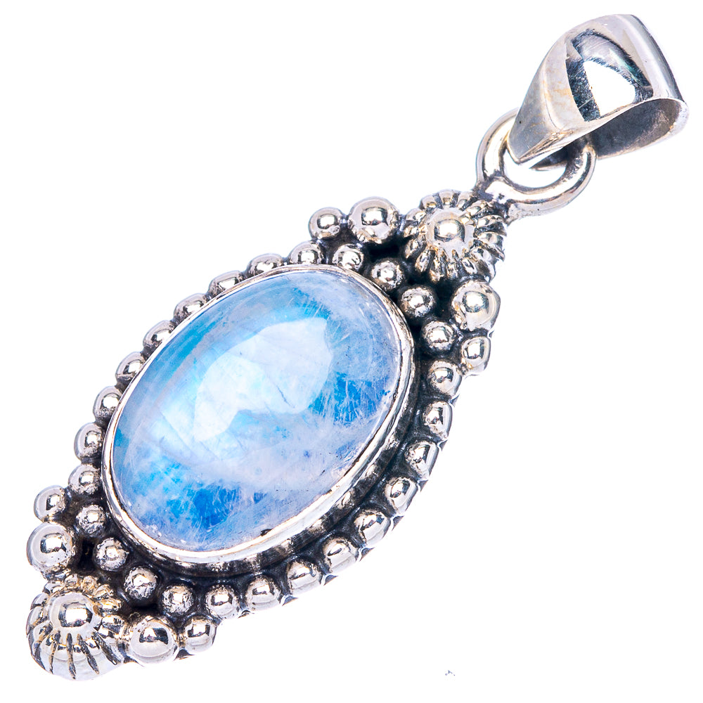 Rainbow Moonstone Pendant 1 3/8" (925 Sterling Silver) P42392