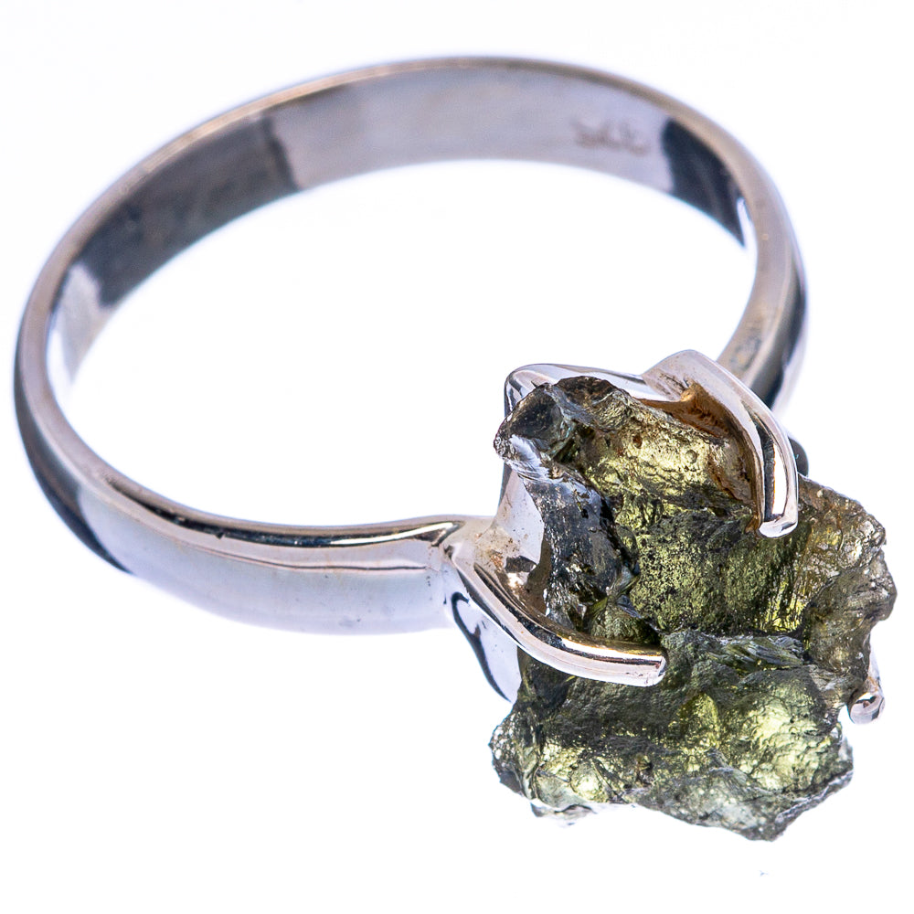 Rare Czech Moldavite Ring Size 8 (925 Sterling Silver) R146743