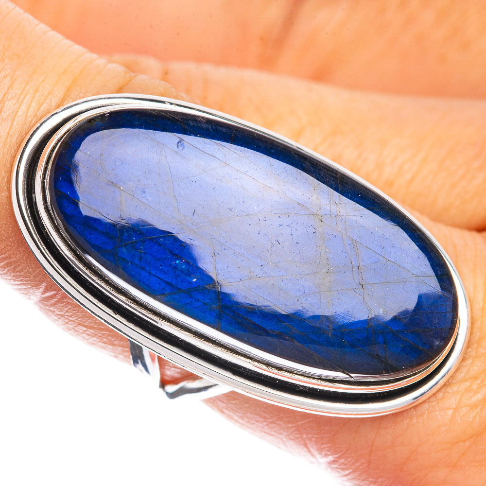 Huge Labradorite Ring Size 7.5 (925 Sterling Silver) R144334