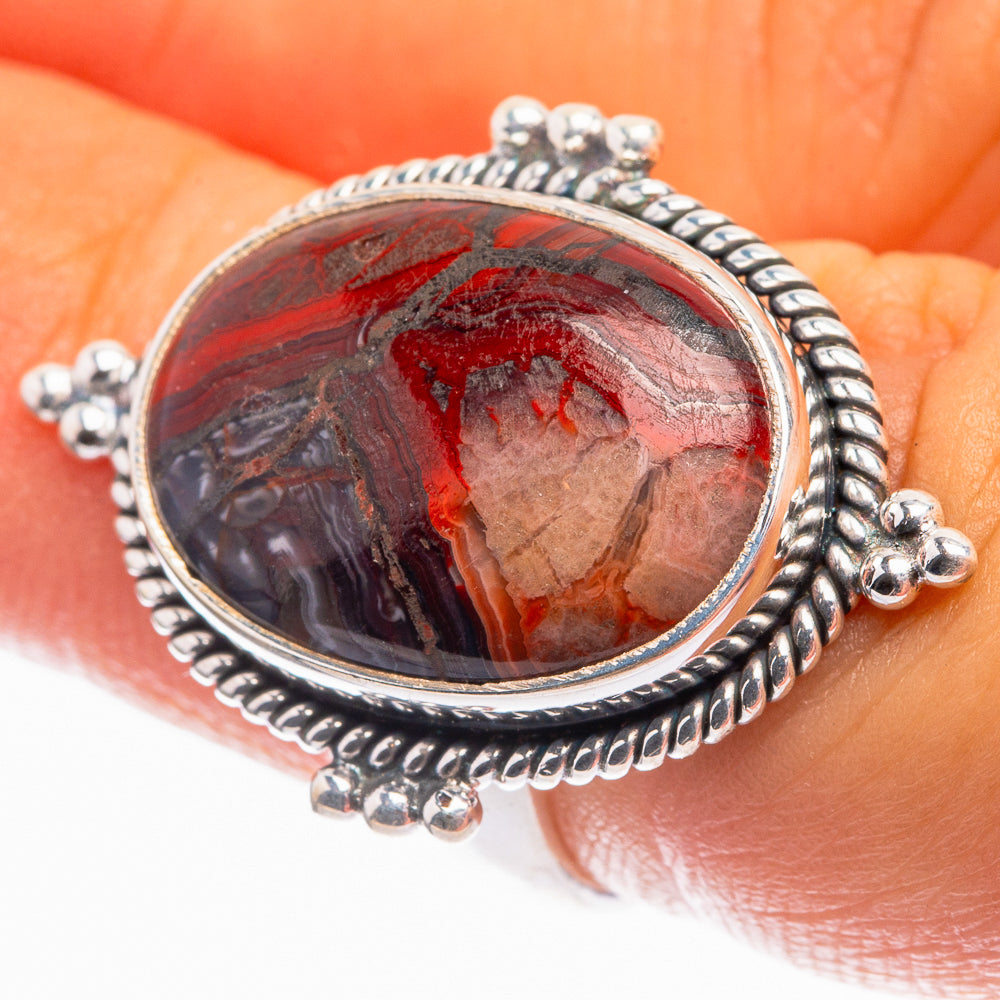 Crazy Lace Agate Ring Size 6.25 (925 Sterling Silver) R142127