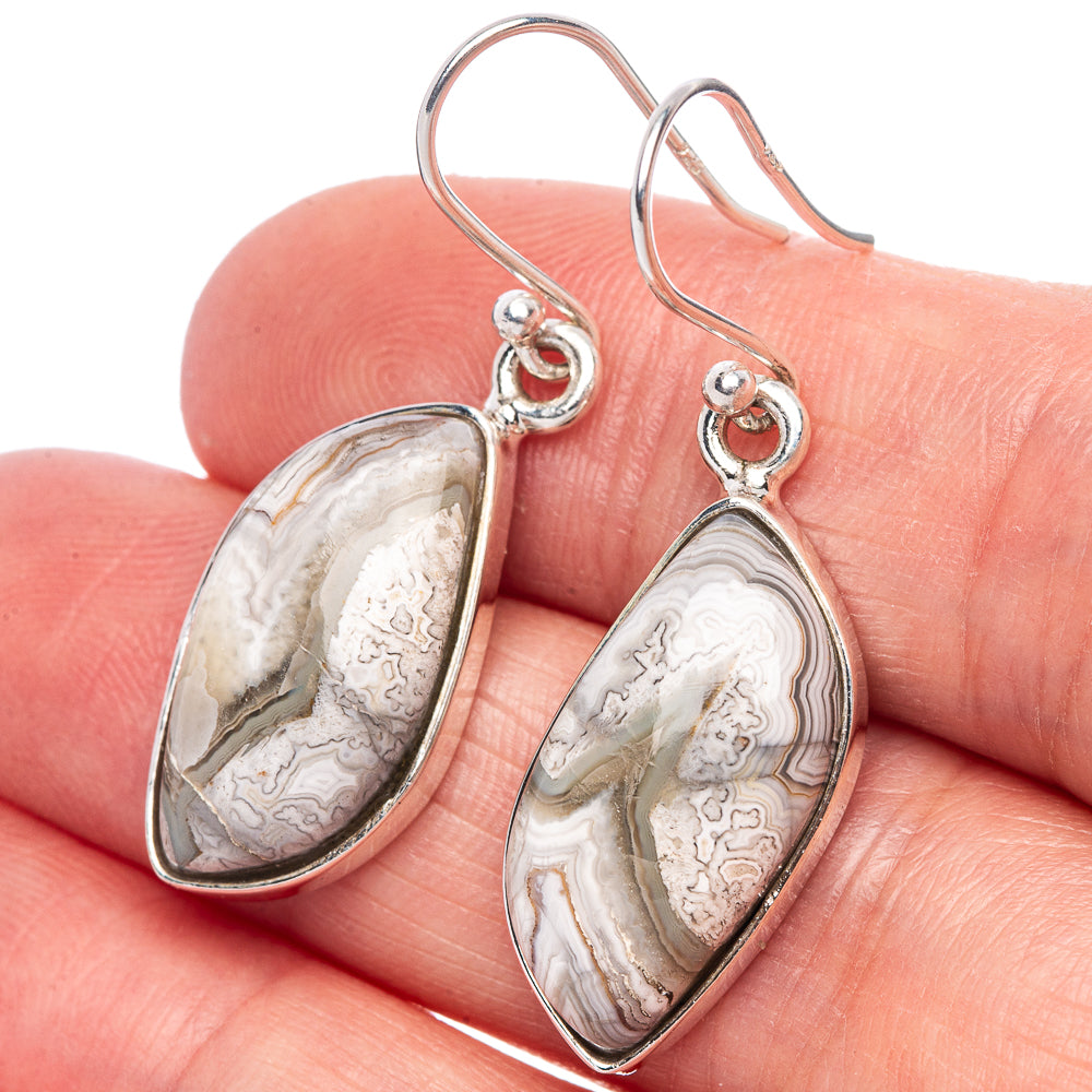 Laguna Lace Agate Earrings 1 1/2" (925 Sterling Silver) E433329