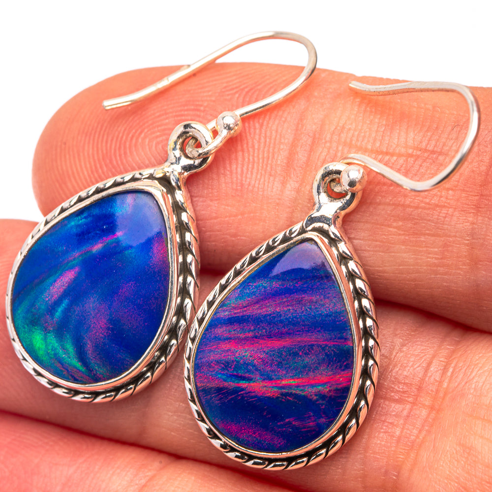 Aura Opal Earrings 1 3/8" (925 Sterling Silver) E432303