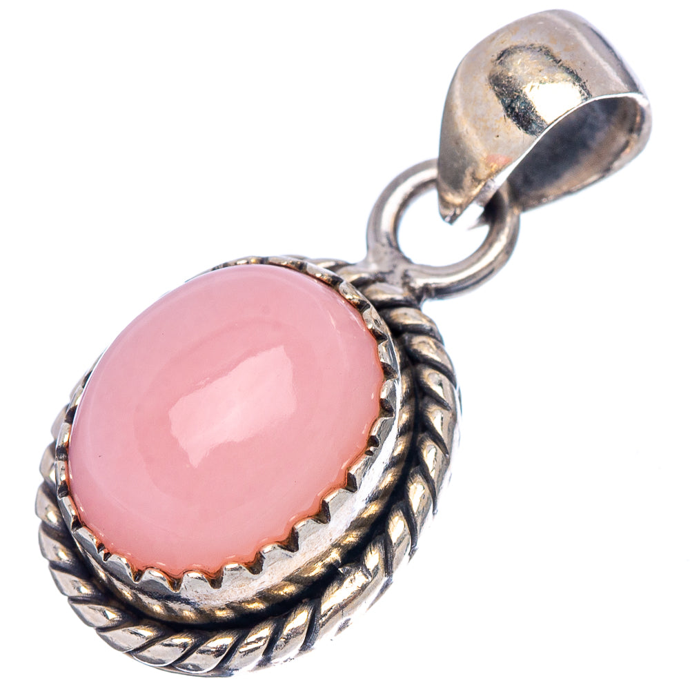 Pink Opal Pendant 7/8" (.925 Sterling Silver)