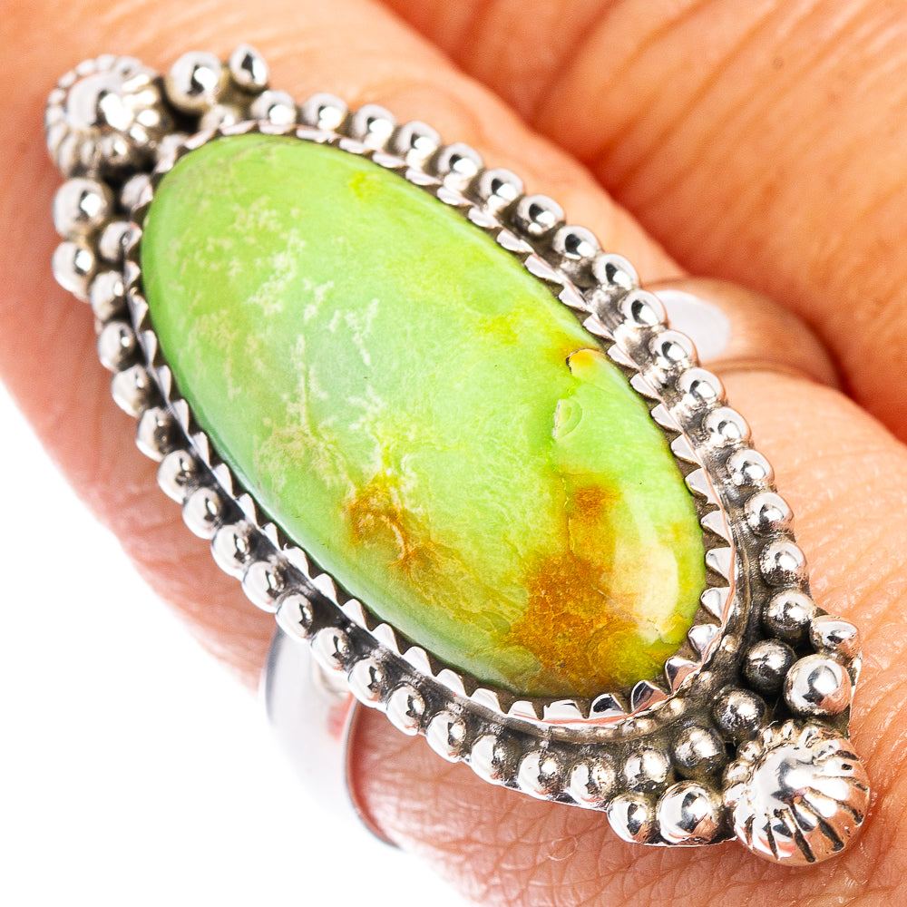 Rare Gaspeite Ring Size 9 (.925 Sterling Silver)