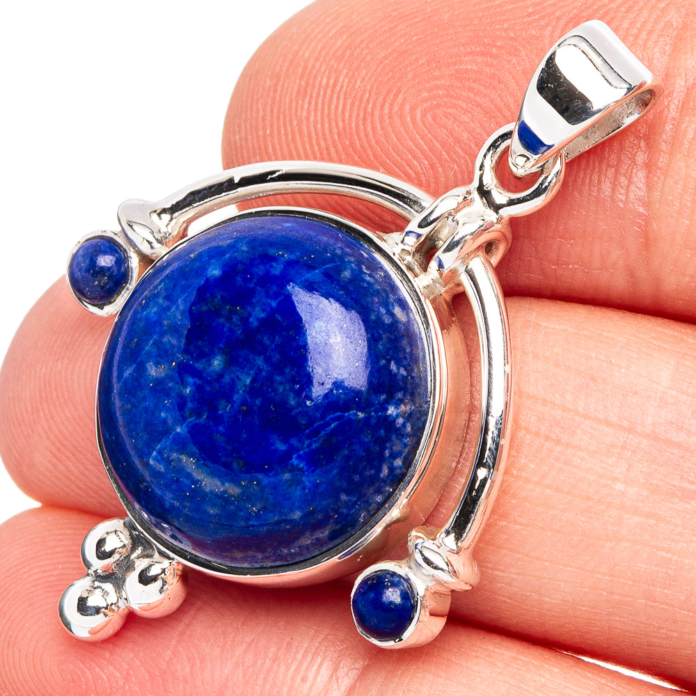 Lapis Lazuli 925 Sterling Silver Premium Pendants 1 3/8" (925 Sterling Silver) P43714