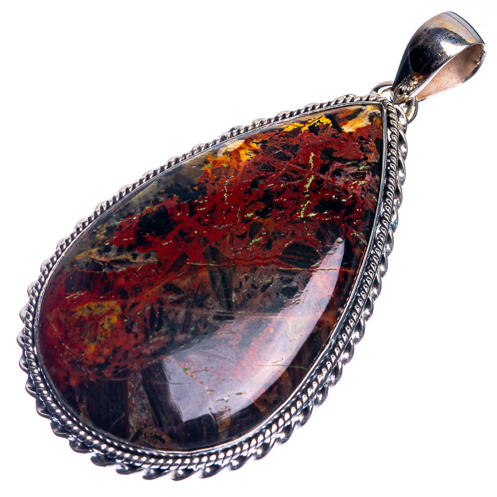 Large Picasso Jasper 925 Sterling Silver Pendant 2 1/2"