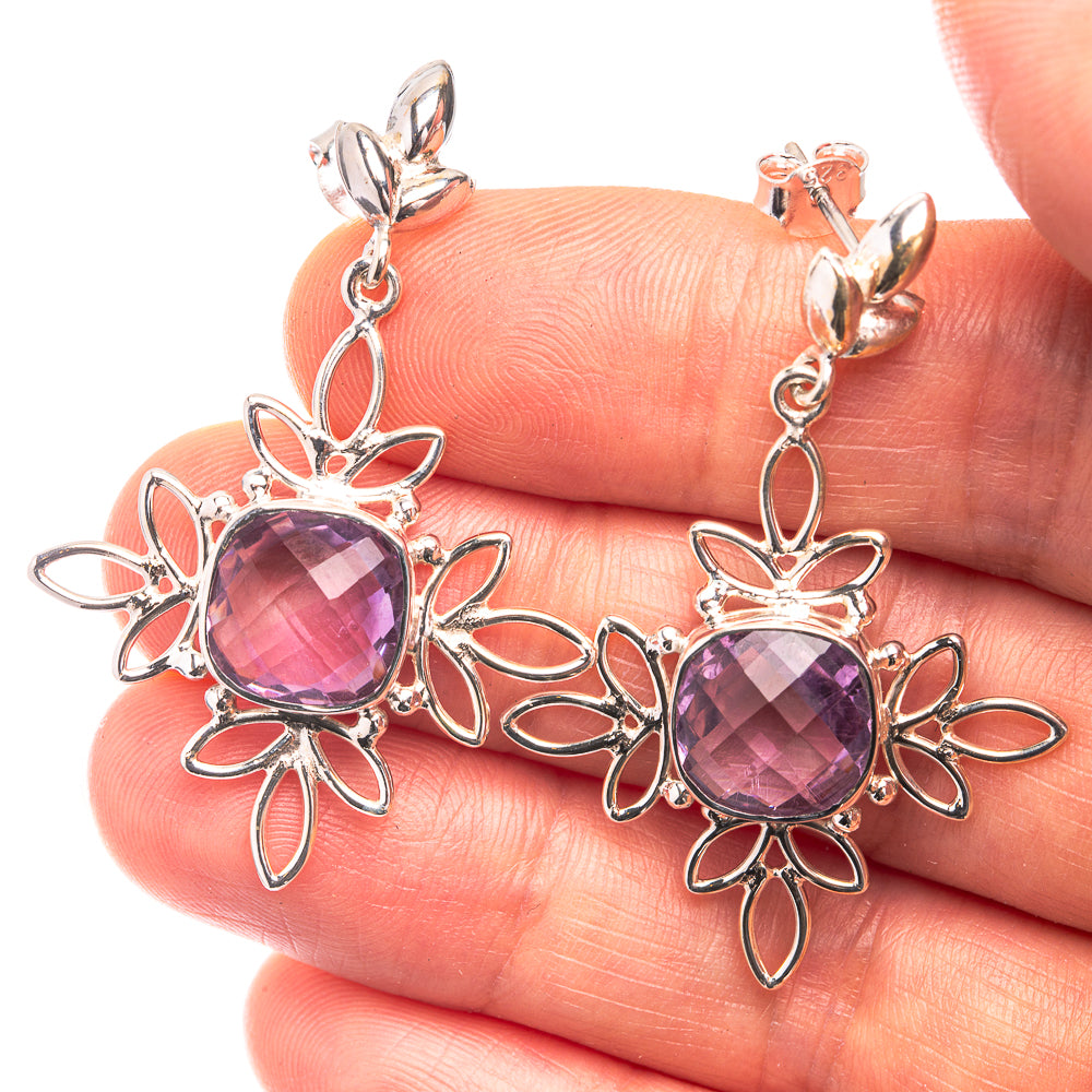 Premium Amethyst Earrings 1 5/8" (925 Sterling Silver) E432361