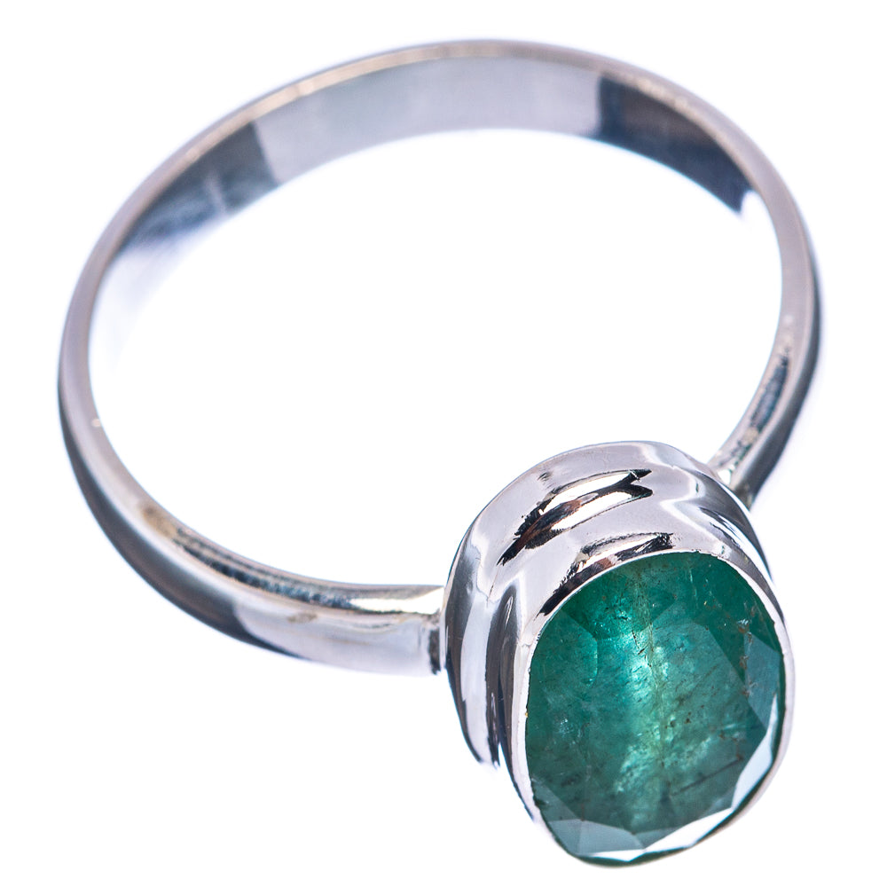 Rare Premium Faceted Zambian Emerald Ring Size 9 (.925 Sterling Silver)