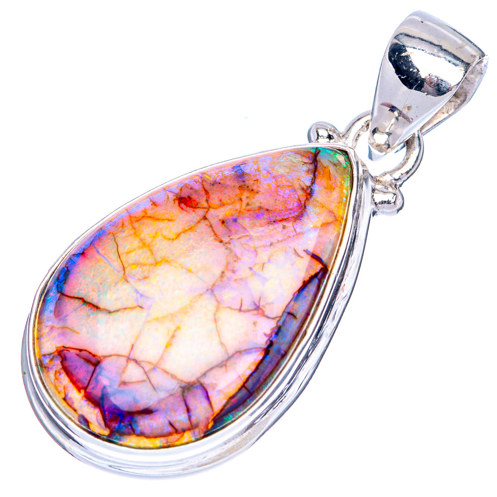 Rare Sterling Opal Pendant 1 3/8" (925 Sterling Silver) P41561